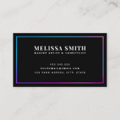 Kleurrijke iriserende holografische paarse eenhoor visitekaartje (Achterkant)