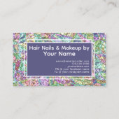 Kleurrijke iriserende Opal Marble Sparkle Glitter Visitekaartje (Achterkant)