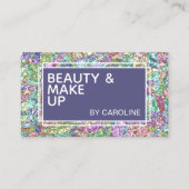 Kleurrijke iriserende Opal Marble Sparkle Glitter Visitekaartje (Voorkant)