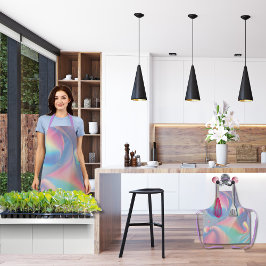 Kleurrijke iriserende psychedelische bubbels schort