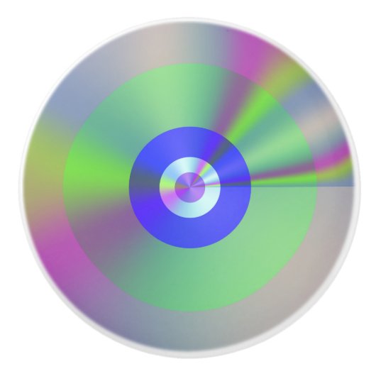 Kleurrijke iriserende regenboog goede vibes gradië keramische knop (Voorkant)