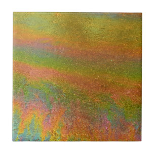 Kleurrijke Iriserende Regenboog Olievlek Tegeltje