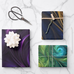 Kleurrijke iriserende wervelpatronen inpakpapier vel