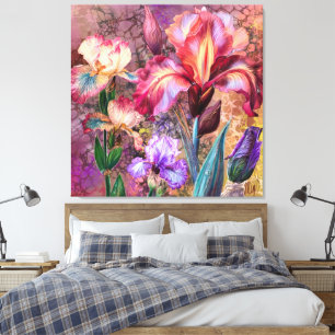 Kleurrijke Irissen Canvasprint Canvas Afdruk