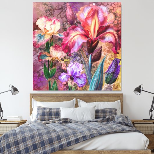 Kleurrijke Irissen Canvasprint Canvas Afdruk (Insitu (Slaapkamer))