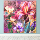 Kleurrijke Irissen Canvasprint Canvas Afdruk (Insitu (Houten vloer))
