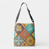 Kleurrijke islamitisch geïnspireerde patchwork teg crossbody tas (Achterkant)