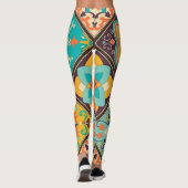 Kleurrijke islamitisch geïnspireerde patchwork teg leggings (Achterkant)