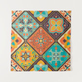 Kleurrijke islamitisch geïnspireerde patchwork teg wandkleed (Voorkant (horizontaal))