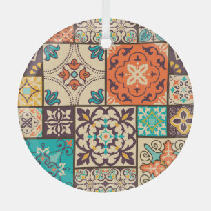 Kleurrijke Islamitische Patchwork: Tegel. Glas Ornament