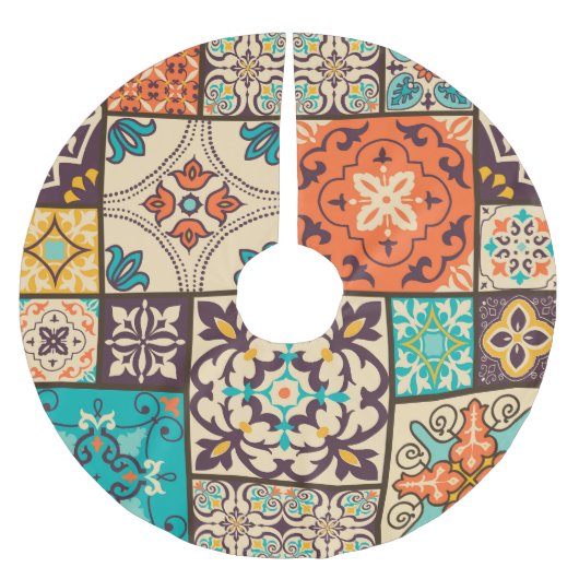 Kleurrijke Islamitische Patchwork: Tegel. Kerstboom Rok (Voorkant)