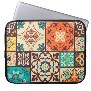 Kleurrijke Islamitische Patchwork:  Tegel. Laptop Sleeve