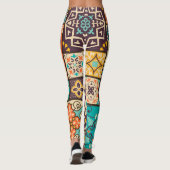 Kleurrijke Islamitische Patchwork:  Tegel. Leggings (Achterkant)