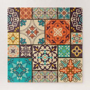 Kleurrijke Islamitische Patchwork:  Tegel. Legpuzzel