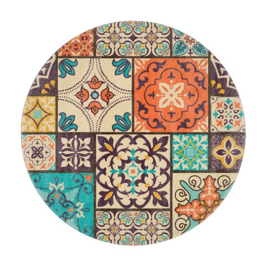 Kleurrijke Islamitische Patchwork: Tegel. Snijplank (Voorkant)