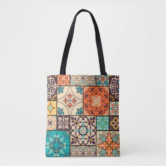 Kleurrijke Islamitische Patchwork:  Tegel. Tote Bag (Voorkant)
