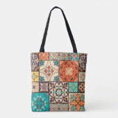 Kleurrijke Islamitische Patchwork:  Tegel. Tote Bag (Achterkant)