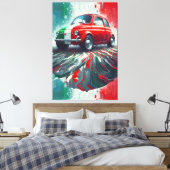 Kleurrijke Italiaanse Classic Fiat 500 Canvas Afdruk (Insitu (Slaapkamer))
