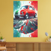 Kleurrijke Italiaanse Classic Fiat 500 Canvas Afdruk (Insitu (Woonkamer))