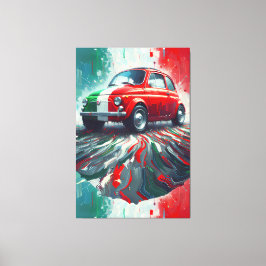 Kleurrijke Italiaanse Classic Fiat 500 Canvas Afdruk