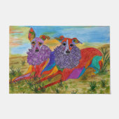 Kleurrijke Italiaanse Greyhound Deur Mat 18 "x 24" (Voorkant)
