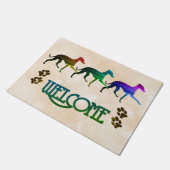 Kleurrijke Italiaanse Greyhounds Deurmat (Schuin)