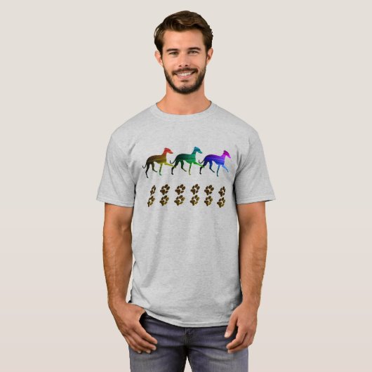 Kleurrijke Italiaanse Greyhounds T-shirt (Voorkant volledig)