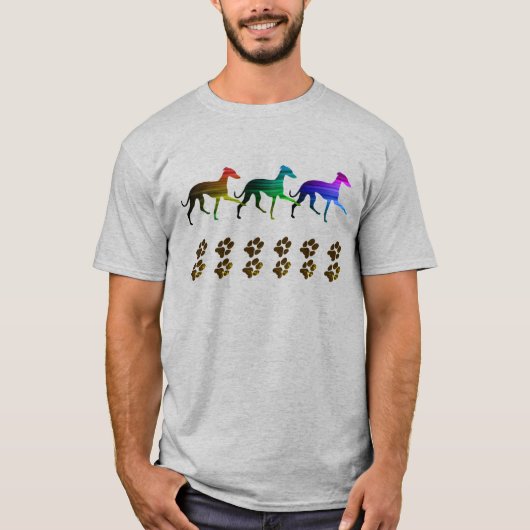 Kleurrijke Italiaanse Greyhounds T-shirt (Voorkant)