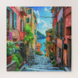 Kleurrijke Italiaanse Seaside Steps Cinque Terre C Legpuzzel<br><div class="desc">Stap in de levendige schoonheid van de kust van Italië met deze puzzel die een smalle stenen trap vastlegt die wordt omlijst door kleurrijke gebouwen en weelderige ingemaakte planten. Geïnspireerd door de charme van Cinque Terre, leidt de scène je oog van bloeiende balkons en gesloten ramen naar beneden naar een...</div>