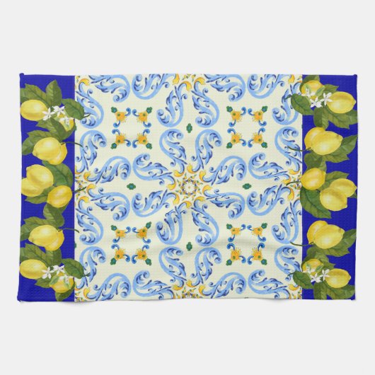  kleurrijke italiaanse Tegel look keukenhanddoek (Horizontaal)