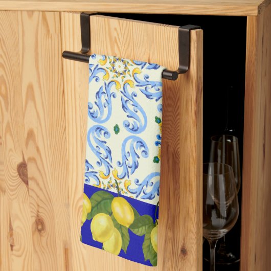  kleurrijke italiaanse Tegel look keukenhanddoek (Derde Gevouwen)