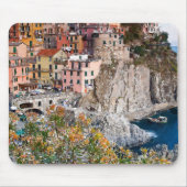 Kleurrijke Italiaanse Waterverf van de Amalfi-kust Muismat (Voorkant)