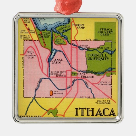 Kleurrijke Ithaca New York Ornament (Voorkant)