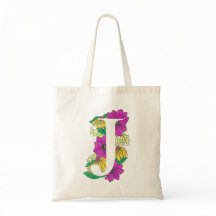 Kleurrijke ‘J’ Design Tote Tas