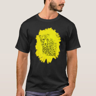 Kleurrijke jachtluipaard motief roofdier kat dier t-shirt
