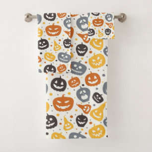 Kleurrijke Jack-O'-Lantern gezichten patroon Bad Handdoek