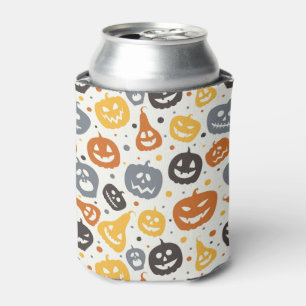 Kleurrijke Jack-O'-Lantern gezichten patroon Blikjeskoeler