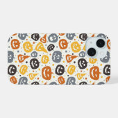 Kleurrijke Jack-O'-Lantern gezichten patroon iPhone 15 Case (Achterkant horizontaal)