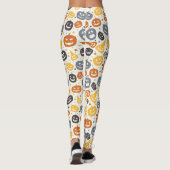 Kleurrijke Jack-O'-Lantern gezichten patroon Leggings (Achterkant)