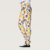 Kleurrijke Jack-O'-Lantern gezichten patroon Leggings (Links)