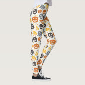 Kleurrijke Jack-O'-Lantern gezichten patroon Leggings (Rechts)