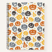 Kleurrijke Jack-O'-Lantern gezichten patroon Notitieboek (Voorkant)