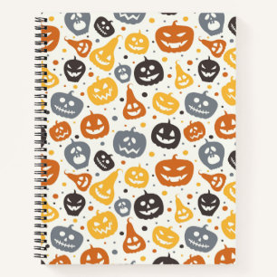 Kleurrijke Jack-O'-Lantern gezichten patroon Notitieboek