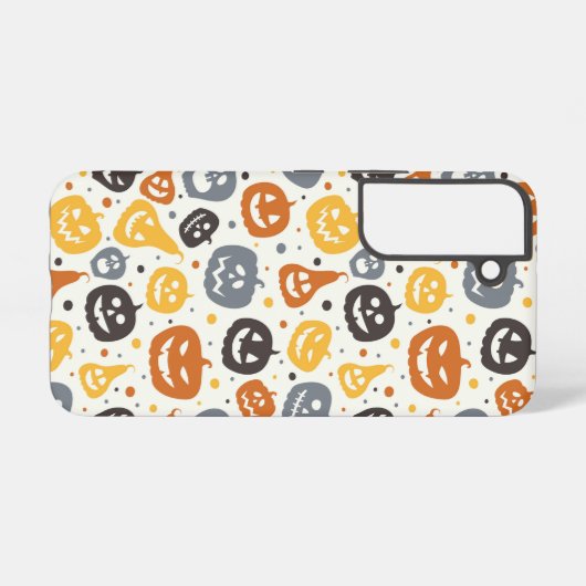 Kleurrijke Jack-O'-Lantern gezichten patroon Samsung Galaxy Hoesje (Achterkant horizontaal)