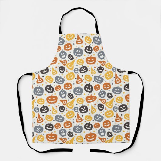 Kleurrijke Jack-O'-Lantern gezichten patroon Schort (Voorkant)