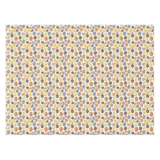 Kleurrijke Jack-O'-Lantern gezichten patroon Tafelkleed (Voorkant (Horizontaal))