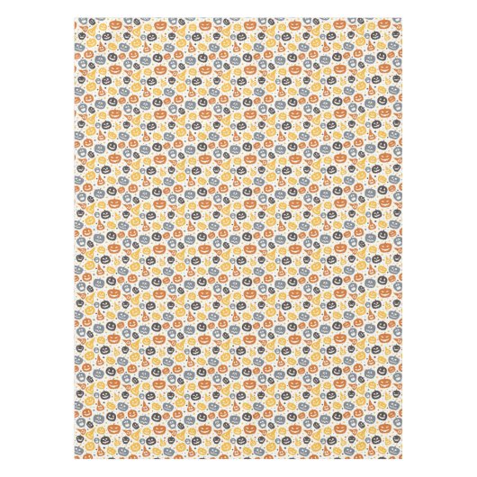 Kleurrijke Jack-O'-Lantern gezichten patroon Tafelkleed (Voorkant)