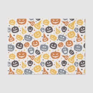 Kleurrijke Jack-O'-Lantern gezichten patroon Tissuepapier