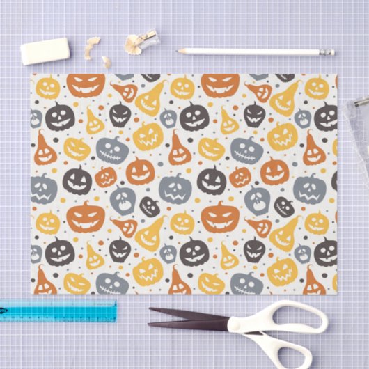 Kleurrijke Jack-O'-Lantern gezichten patroon Tissuepapier (Craft)