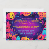 🎃Kleurrijke Jack-O’-Lantern Halloween Feest Kaart (Voorkant)